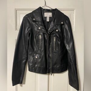 Bar III Women's Sleek Black Leather Jacket